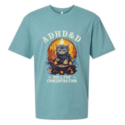 Adhd&D Roll For Concentration Cat Role Playing Game Sueded Cloud Jersey T-Shirt