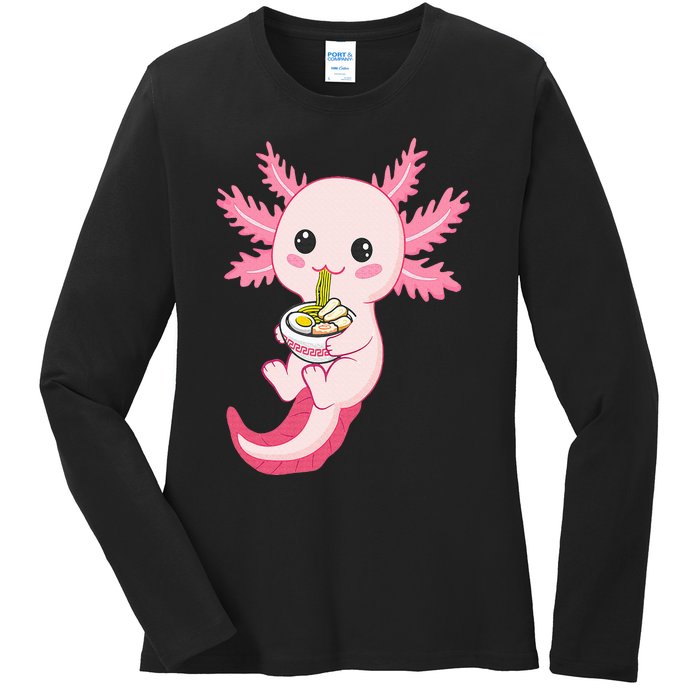 Axolotl Ra Funny Axolotls Ladies Long Sleeve Shirt