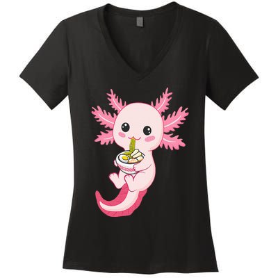 Axolotl Ra Funny Axolotls Women's V-Neck T-Shirt