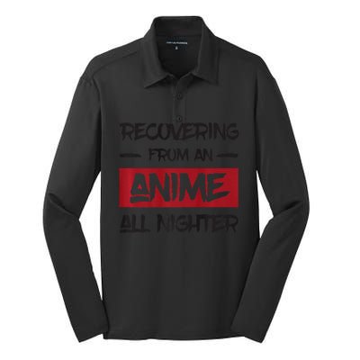 Animens Recovering From Anime All Nighter Silk Touch Performance Long Sleeve Polo