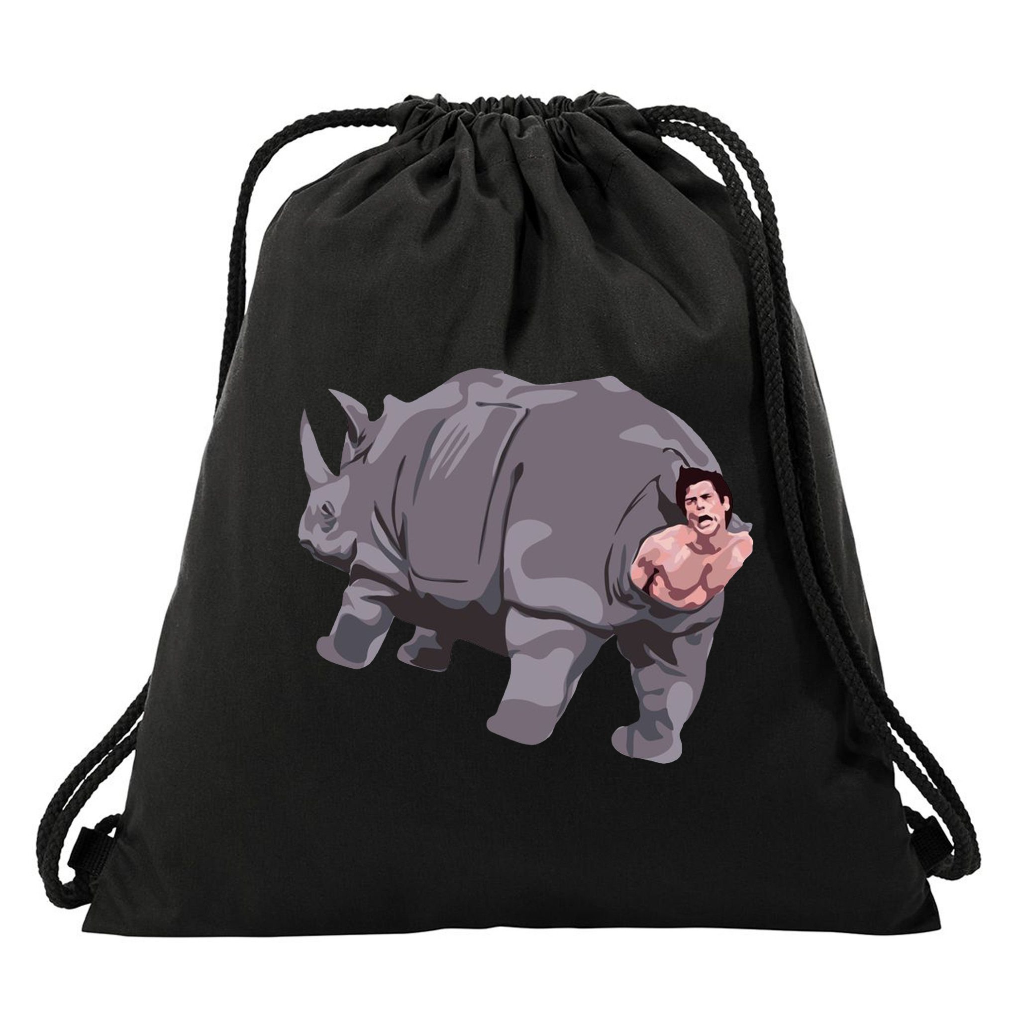 Ace Rhino Funny Humor Drawstring Bag