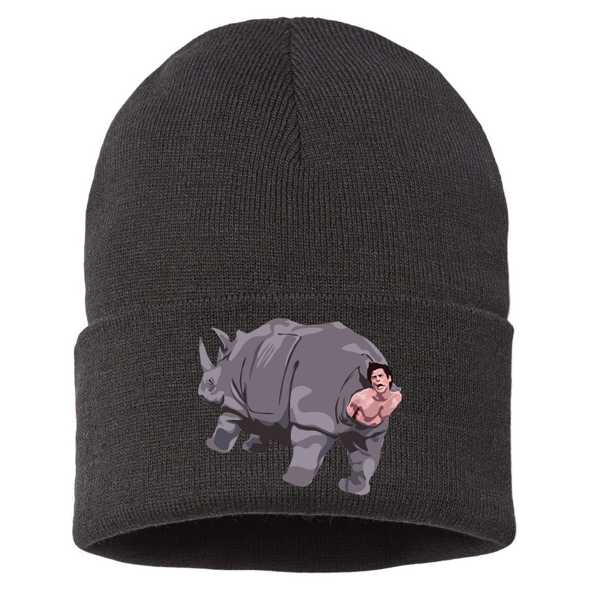 Ace Rhino Funny Humor Sustainable Knit Beanie