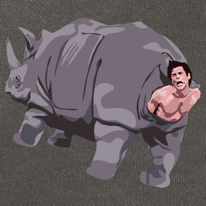 Ace Rhino Funny Humor Cotton Canvas Backpack