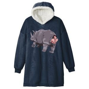 Ace Rhino Funny Humor Hooded Wearable Blanket