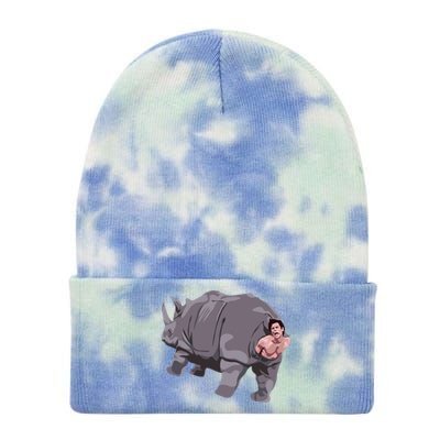 Ace Rhino Funny Humor Tie Dye 12in Knit Beanie