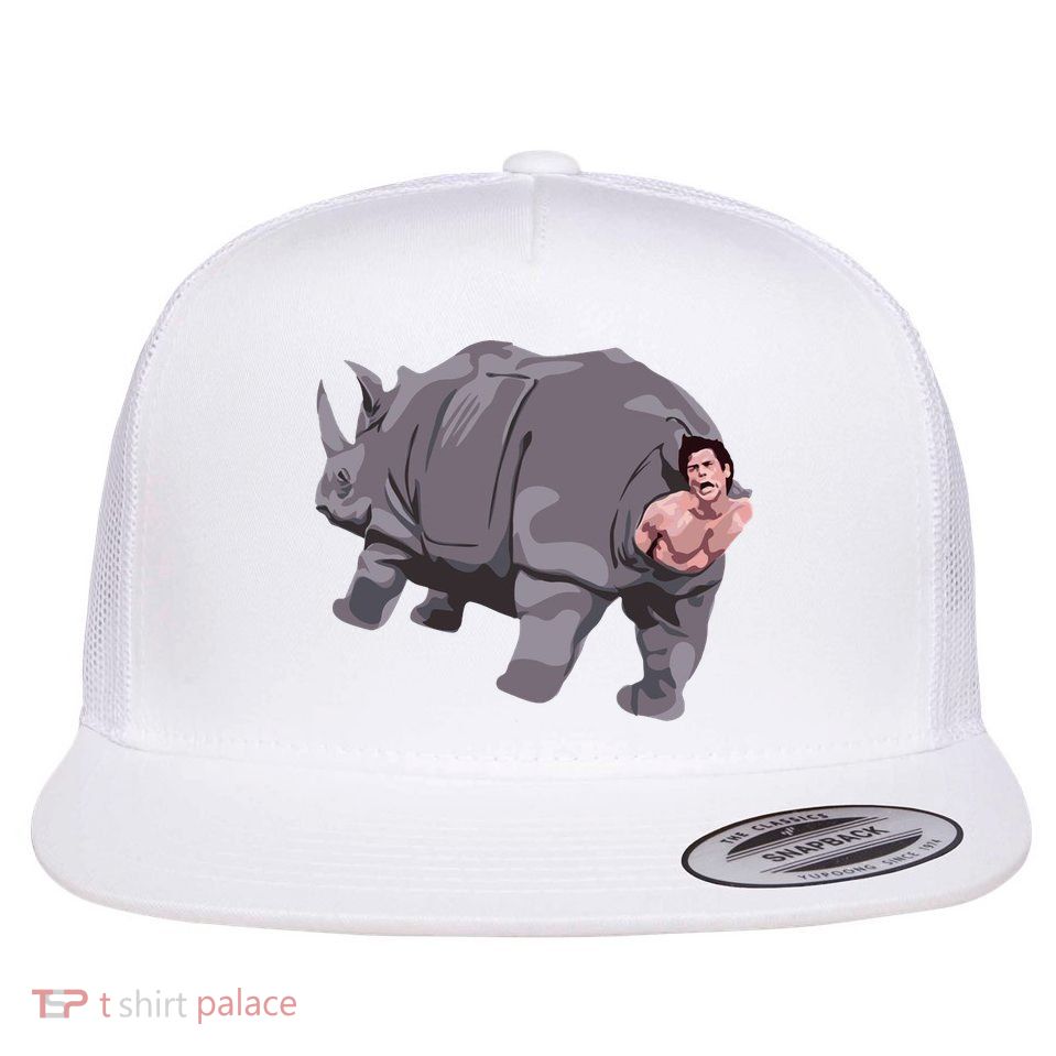 Ace Rhino Funny Humor Flat Bill Trucker Hat