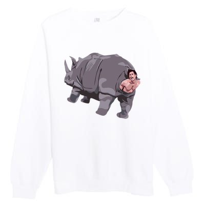 Ace Rhino Funny Humor Premium Crewneck Sweatshirt