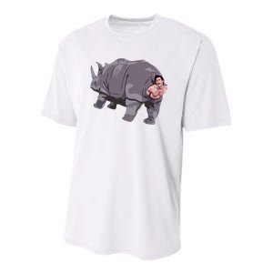 Ace Rhino Funny Humor Youth Performance Sprint T-Shirt