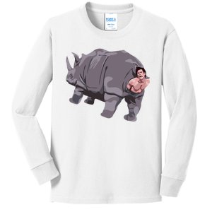 Ace Rhino Funny Humor Kids Long Sleeve Shirt