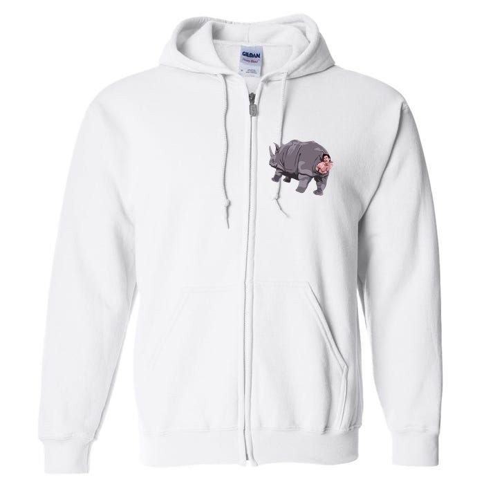 Ace Rhino Funny Humor Full Zip Hoodie