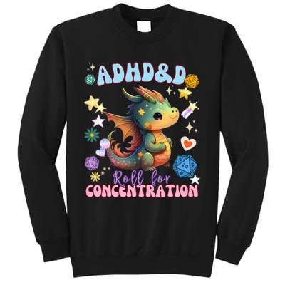 ADHD&D Roll For Concentration Watercolor Dragon Sweatshirt