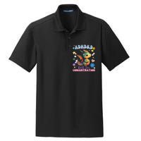 ADHD&D Roll For Concentration Watercolor Dragon Dry Zone Grid Polo