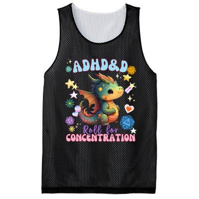 ADHD&D Roll For Concentration Watercolor Dragon Mesh Reversible Basketball Jersey Tank