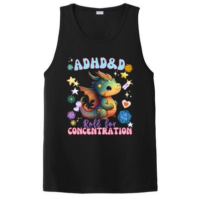 ADHD&D Roll For Concentration Watercolor Dragon PosiCharge Competitor Tank