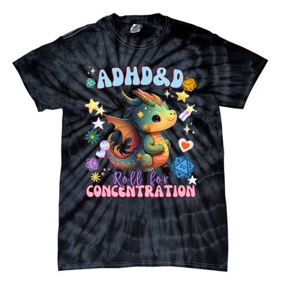 ADHD&D Roll For Concentration Watercolor Dragon Tie-Dye T-Shirt