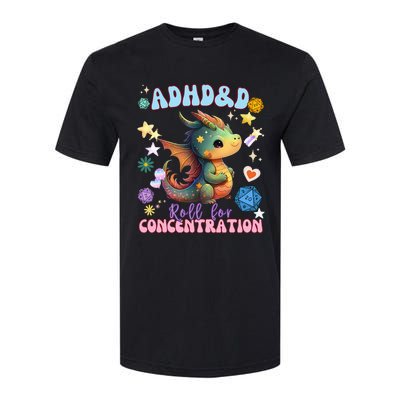 ADHD&D Roll For Concentration Watercolor Dragon Softstyle® CVC T-Shirt