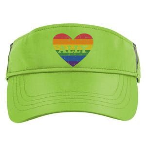 Ally Rainbow Flag Heart For LGBT Gay And Lesbian Support Adult Drive Performance Visor