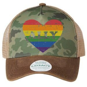 Ally Rainbow Flag Heart For LGBT Gay And Lesbian Support Legacy Tie Dye Trucker Hat