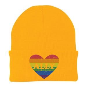 Ally Rainbow Flag Heart For LGBT Gay And Lesbian Support Knit Cap Winter Beanie