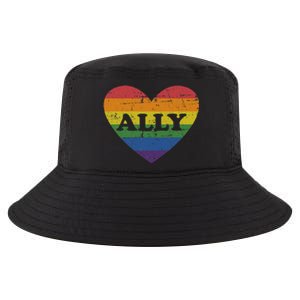 Ally Rainbow Flag Heart For LGBT Gay And Lesbian Support Cool Comfort Performance Bucket Hat