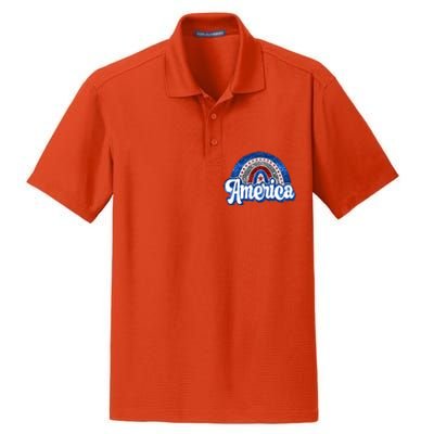 American Rainbow Freedom 4th Of July Funny Independence Day Funny Gift Dry Zone Grid Polo