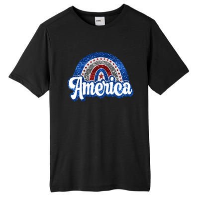 American Rainbow Freedom 4th Of July Funny Independence Day Funny Gift Tall Fusion ChromaSoft Performance T-Shirt