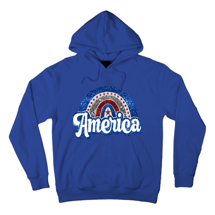 American Rainbow Freedom 4th Of July Funny Independence Day Funny Gift Hoodie