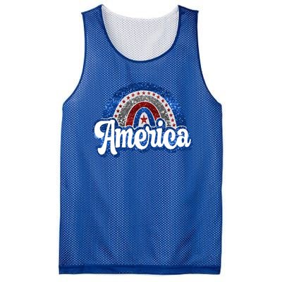 American Rainbow Freedom 4th Of July Funny Independence Day Funny Gift Mesh Reversible Basketball Jersey Tank