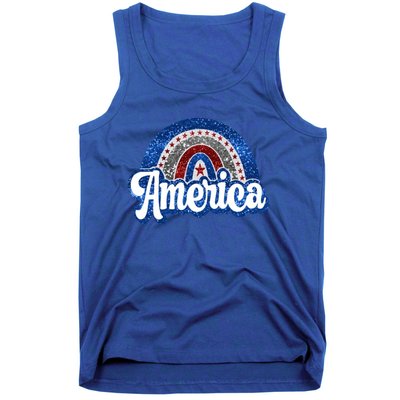 American Rainbow Freedom 4th Of July Funny Independence Day Funny Gift Tank Top