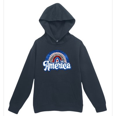 American Rainbow Freedom 4th Of July Funny Independence Day Funny Gift Urban Pullover Hoodie