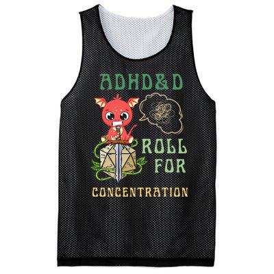 Adhd&D Roll For Concentration Funny Quote Gamer Apparel Mesh Reversible Basketball Jersey Tank