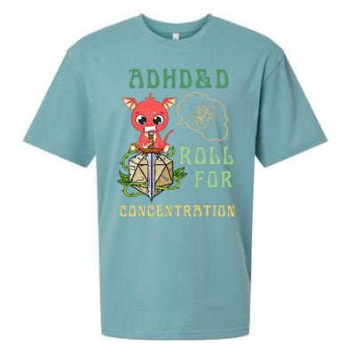 Adhd&D Roll For Concentration Funny Quote Gamer Apparel Sueded Cloud Jersey T-Shirt