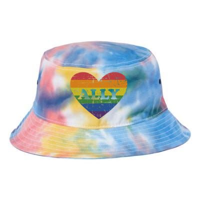 Ally Rainbow Flag Heart For LGBT Gay And Lesbian Support Tie Dye Newport Bucket Hat