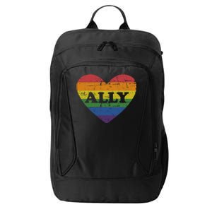 Ally Rainbow Flag Heart For LGBT Gay And Lesbian Support City Backpack