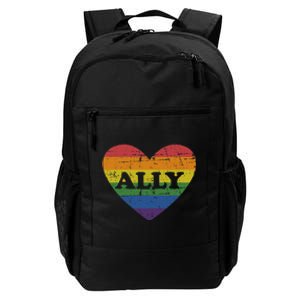 Ally Rainbow Flag Heart For LGBT Gay And Lesbian Support Daily Commute Backpack