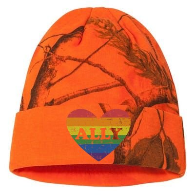 Ally Rainbow Flag Heart For LGBT Gay And Lesbian Support Kati Licensed 12" Camo Beanie