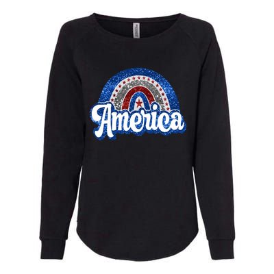 American Rainbow Freedom 4th Of July Funny Independence Day Gift Womens California Wash Sweatshirt