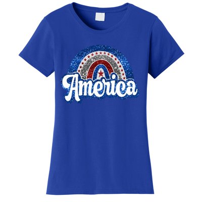 American Rainbow Freedom 4th Of July Funny Independence Day Gift Women's T-Shirt