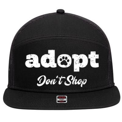 Adopt Rescue Foster Dog Lover Cat Adoption 7 Panel Mesh Trucker Snapback Hat