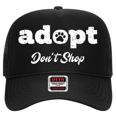 Adopt Rescue Foster Dog Lover Cat Adoption High Crown Mesh Back Trucker Hat