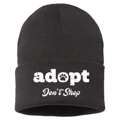 Adopt Rescue Foster Dog Lover Cat Adoption Sustainable Knit Beanie