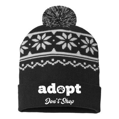 Adopt Rescue Foster Dog Lover Cat Adoption USA-Made Snowflake Beanie