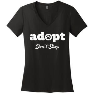 Adopt Rescue Foster Dog Lover Cat Adoption Women's V-Neck T-Shirt