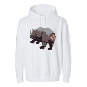 Ace Rhino Funny Garment-Dyed Fleece Hoodie