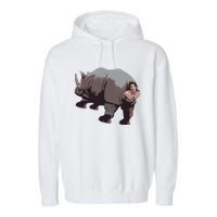 Ace Rhino Funny Garment-Dyed Fleece Hoodie