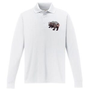 Ace Rhino Funny Performance Long Sleeve Polo