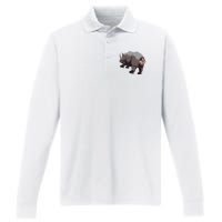 Ace Rhino Funny Performance Long Sleeve Polo