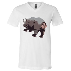 Ace Rhino Funny V-Neck T-Shirt