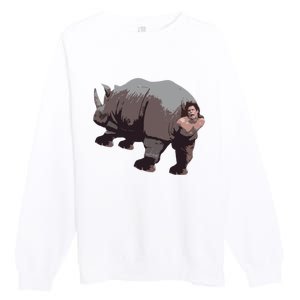 Ace Rhino Funny Premium Crewneck Sweatshirt