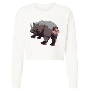 Ace Rhino Funny Cropped Pullover Crew